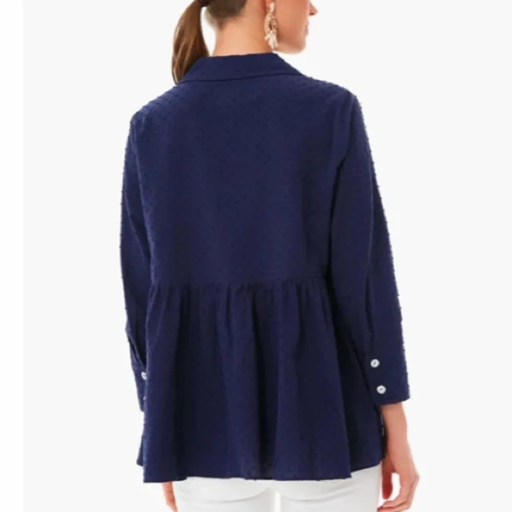 **Last One! Small** Navy Swiss Dot Scarlett Button Down
POMANDER PLACE - Picture 4 of 8